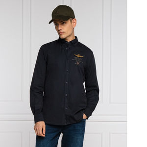 Aeronautica Militare Gabardine-blu Aeronautica Militare Men's Shirt